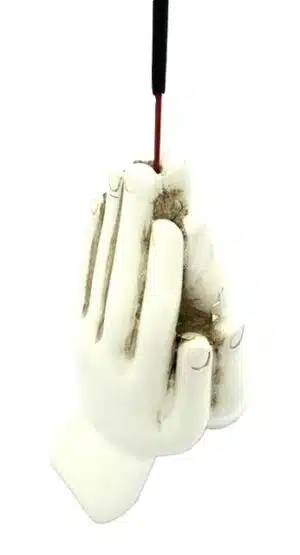Weißer Meditation Hand-Räucherhalter für Stäbchen
